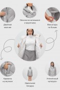 Купить Куртка зимняя женская из овчина стильная и модная серого цвета 7348Sr, фото 7