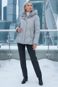 Купить Куртка зимняя женская из овчина стильная и модная серого цвета 7348Sr, фото 4