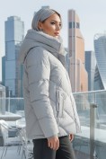 Купить Куртка зимняя женская из овчина стильная и модная серого цвета 7348Sr, фото 2
