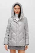 Купить Куртка зимняя женская из овчина стильная и модная серого цвета 7348Sr, фото 13
