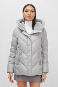 Купить Куртка зимняя женская из овчина стильная и модная серого цвета 7348Sr, фото 14