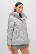 Купить Куртка зимняя женская из овчина стильная и модная серого цвета 7348Sr, фото 15