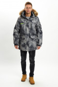 Купить Mолодежная зимняя куртка мужская темно-серого цвета 737TC