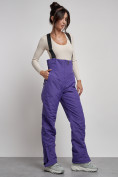 Купить Полукомбинезон с высокой посадкой женский зимний фиолетового цвета 7399F, фото 11