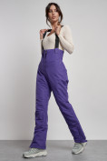 Купить Полукомбинезон с высокой посадкой женский зимний фиолетового цвета 7399F, фото 13