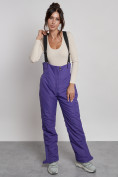Купить Полукомбинезон с высокой посадкой женский зимний фиолетового цвета 7399F, фото 9