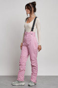 Купить Полукомбинезон с высокой посадкой женский зимний розового цвета 7399R, фото 14