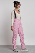 Купить Полукомбинезон с высокой посадкой женский зимний розового цвета 7399R, фото 15