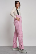 Купить Полукомбинезон с высокой посадкой женский зимний розового цвета 7399R, фото 3