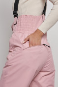 Купить Полукомбинезон с высокой посадкой женский зимний светло-розового цвета 7399Sz, фото 14