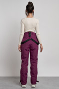 Купить Полукомбинезон с высокой посадкой женский зимний темно-фиолетового цвета 7399TF, фото 18