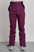 Купить Полукомбинезон с высокой посадкой женский зимний темно-фиолетового цвета 7399TF, фото 6