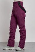 Купить Полукомбинезон с высокой посадкой женский зимний темно-фиолетового цвета 7399TF, фото 7