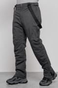 Купить Полукомбинезон утепленный мужской зимний горнолыжный темно-серого цвета 7431TC, фото 11