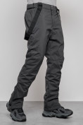 Купить Полукомбинезон утепленный мужской зимний горнолыжный темно-серого цвета 7431TC, фото 12