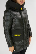 Купить Куртка зимняя болотного цвета 7501Bt, фото 15