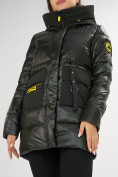 Купить Куртка зимняя болотного цвета 7501Bt, фото 18