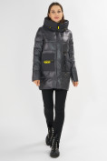 Купить Куртка зимняя темно-серого цвета 7501TC