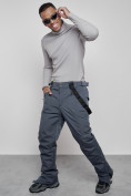 Купить Полукомбинезон утепленный мужской зимний горнолыжный темно-серого цвета 7503TC, фото 19