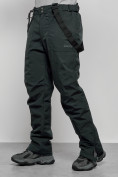 Купить Полукомбинезон утепленный мужской зимний горнолыжный темно-зеленого цвета 7503TZ, фото 10