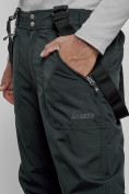 Купить Полукомбинезон утепленный мужской зимний горнолыжный темно-зеленого цвета 7503TZ, фото 14