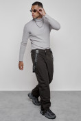 Купить Полукомбинезон утепленный мужской зимний горнолыжный темно-серого цвета 7504TC, фото 10