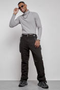 Купить Полукомбинезон утепленный мужской зимний горнолыжный темно-серого цвета 7504TC, фото 12