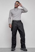 Купить Полукомбинезон утепленный мужской зимний горнолыжный черного цвета 7507Ch, фото 18