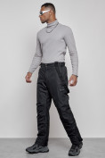 Купить Полукомбинезон утепленный мужской зимний горнолыжный черного цвета 7507Ch, фото 6