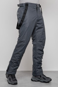 Купить Полукомбинезон утепленный мужской зимний горнолыжный темно-серого цвета 7507TC, фото 11