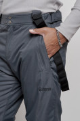 Купить Полукомбинезон утепленный мужской зимний горнолыжный темно-серого цвета 7507TC, фото 13