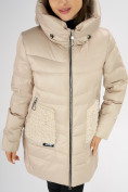 Купить Куртка зимняя big size бежевого цвета 7519B, фото 10