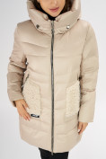Купить Куртка зимняя big size бежевого цвета 7519B, фото 11