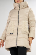Купить Куртка зимняя big size бежевого цвета 7519B, фото 12