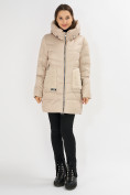 Купить Куртка зимняя big size бежевого цвета 7519B, фото 17