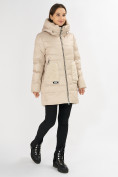 Купить Куртка зимняя big size бежевого цвета 7519B, фото 2