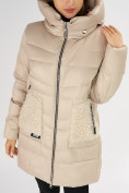 Купить Куртка зимняя big size бежевого цвета 7519B, фото 30