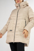 Купить Куртка зимняя big size бежевого цвета 7519B, фото 31