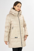 Купить Куртка зимняя big size бежевого цвета 7519B, фото 4