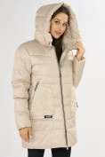 Купить Куртка зимняя big size бежевого цвета 7519B, фото 7