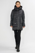 Купить Куртка зимняя big size темно-серого цвета 7519TC
