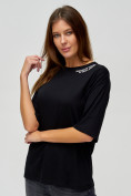Купить Женские футболки с надписями черного цвета 76013Ch, фото 3