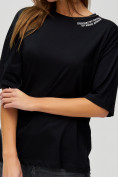 Купить Женские футболки с надписями черного цвета 76013Ch, фото 4