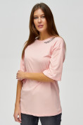 Купить Женские футболки с надписями розового цвета 76013R, фото 3