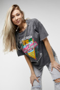 Купить Женские футболки с принтом серого цвета 76015Sr, фото 9