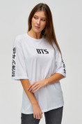 Купить Женские футболки с надписями белого цвета 76017Bl, фото 3
