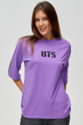 Купить Женские футболки с надписями фиолетового цвета 76017F, фото 3