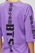 Купить Женские футболки с надписями фиолетового цвета 76017F, фото 5