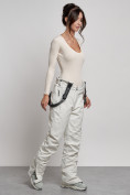 Купить Полукомбинезон утепленный женский зимний горнолыжный белого цвета 7601Bl, фото 17