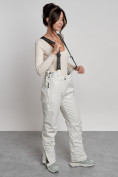 Купить Полукомбинезон утепленный женский зимний горнолыжный белого цвета 7601Bl, фото 19